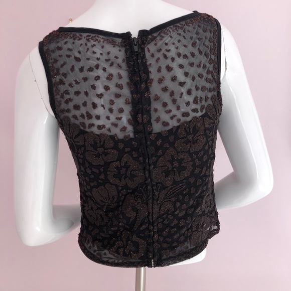 Todashi Shoji Beaded Mesh Sleeveless Evening Top - Picture 9 of 14